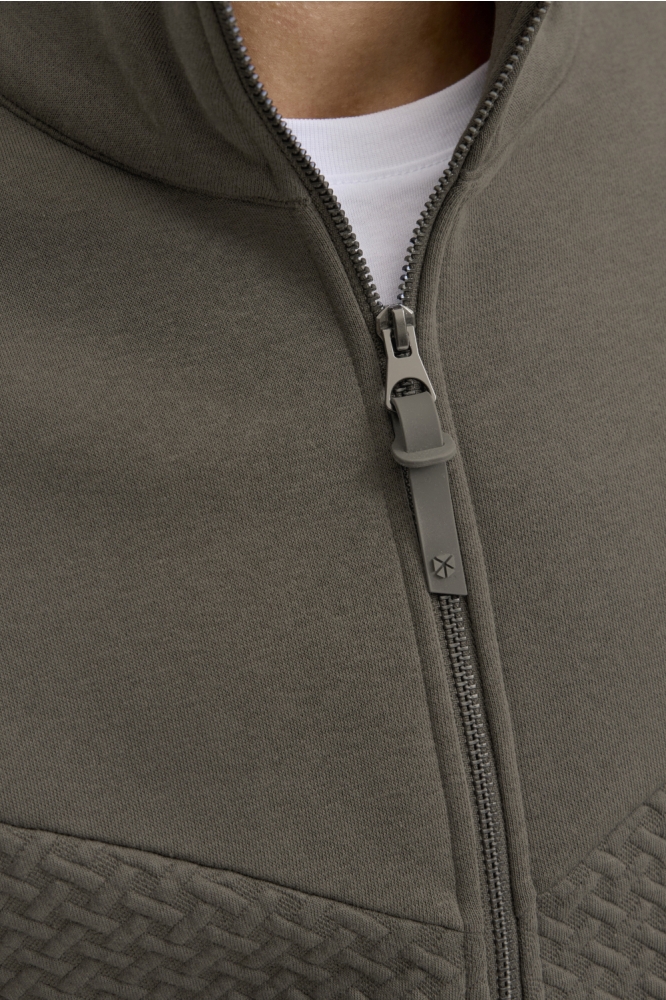 JPRBLUFRANKIE SWEAT ZIP HIGH NECK 12275675 Black Olive